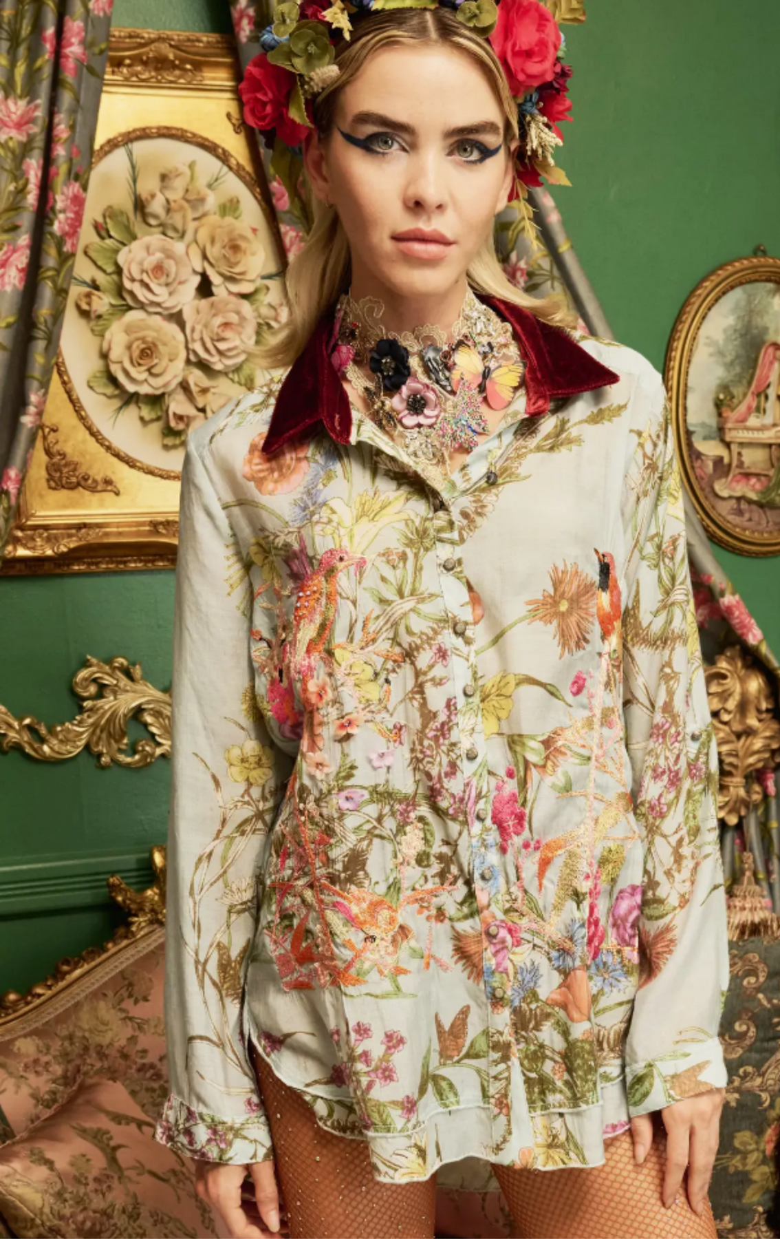 lilia flower shop Lilia Floral Blouse Powder Blue – Shop Akasi
